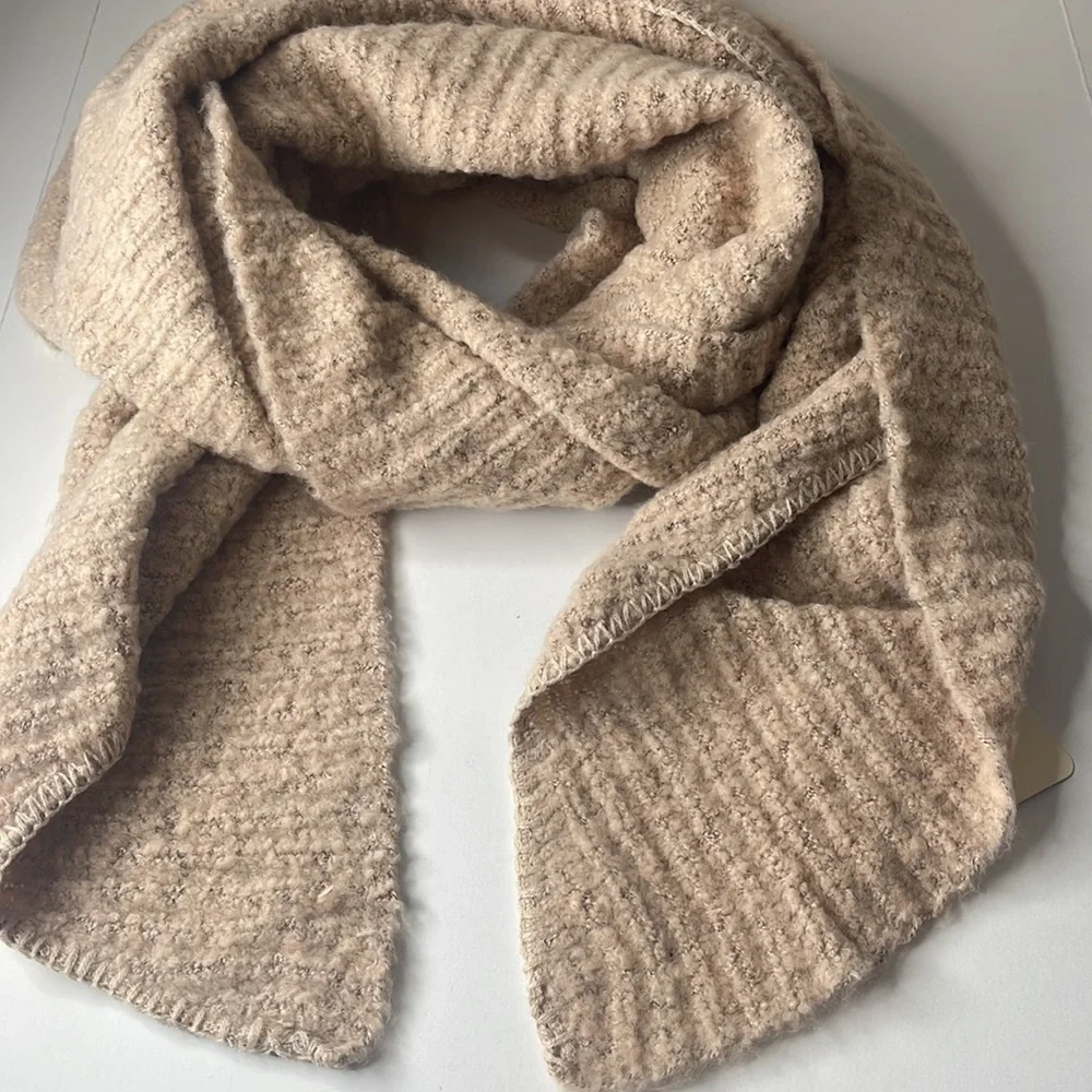 Free People Ripple Recycled Blend Blanket Scarf Barely Grey
